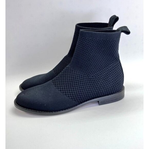 Eileen Fisher Jude Recycled Stretch Knit Bootie Size 5 Black Ankle Boot - Picture 1 of 14